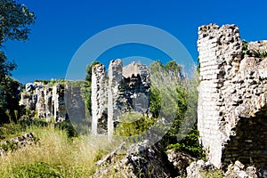 ruins of Roman aqueduct near Meunerie, Provence, France