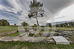 Ruins in roman auxiliary fort Abusina on the Danube, Germany