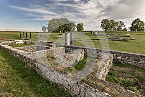 Ruins in roman auxiliary fort Abusina on the Danube, Germany