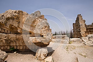 The ruins of the Roman city of Heliopolis or Baalbek in the Beqaa Valley. Baalbek, Lebanon