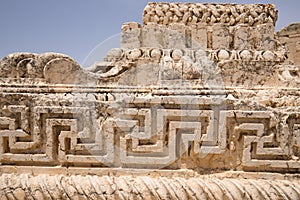 The ruins of the Roman city of Heliopolis or Baalbek in the Beqaa Valley. Baalbek, Lebanon
