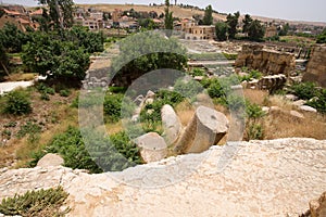 The ruins of the Roman city of Heliopolis or Baalbek in the Beqaa Valley. Baalbek, Lebanon