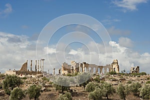 Ruins of the roman city Volubilis in Morocco