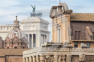 Ruins of the Roman Forum in Rome, Italy.