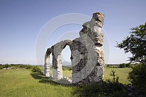 Ruins of Roman Legion camp in National park Krka, Croatia