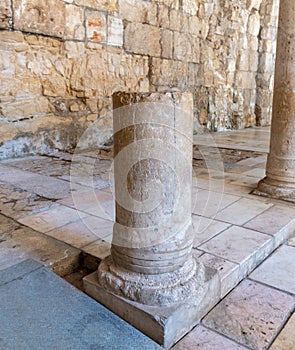 Ruins of roman street called cardo in Jerusalem