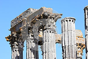 Ruins of the Roman Temple of Evora, Portugal photo
