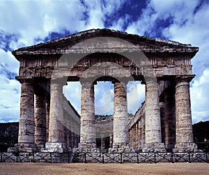 ruins of a Roman temple Segesta, Sicily, Italy