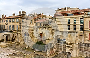 Ruins of roman theatre in Arles - UNESCO heritage site