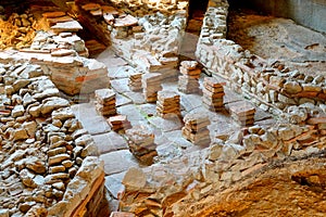 Ruins of Roman underfloor heating system