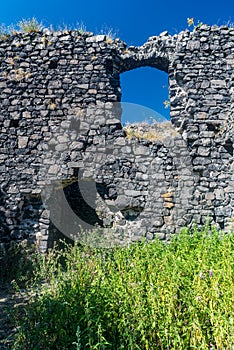 Ruins of Ronov castle near Blizevedly village in Czech republic photo