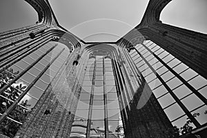 Ruins of the roofless German church Klosterkirche in the central Berlin