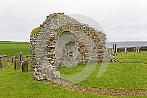 The ruins of the round church at Orphir, Scotland