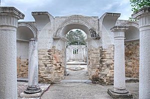 Ruins of a round church at Veliki Preslav, Bulgaria.