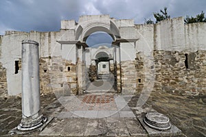 Ruins of Round Golden Church of St. John in The capital city of the First Bulgarian Empire Great Preslav