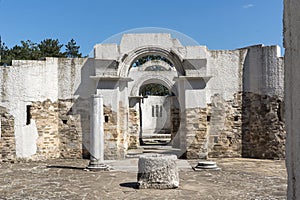 Ruins of Round Golden Church of St. John, Preslav near The Second capital city of the First Bulgarian Empire Great Preslav