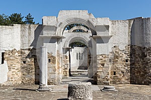 Ruins of Round Golden Church of St. John, Preslav near The Second capital city of the First Bulgarian Empire Great Preslav