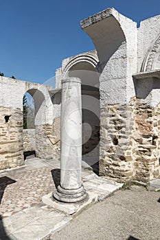 Ruins of Round Golden Church of St. John, Preslav near The Second capital city of the First Bulgarian Empire Great Preslav