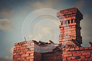 Ruins of a ruined old large factory.