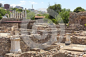 Ruins of the sanctuary of Apollon Smintheus known also as Smytntheion in the town of Ayvacik, Canakkale, Turkey