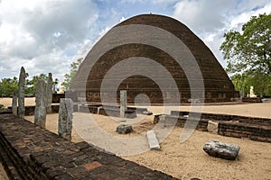 Ruins at the Sandagiri Stupa at Tissamaharama. photo
