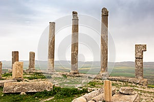 Ruins of Saturn temple in roman Dougga, Tunisia