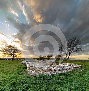 Ruins of the second oldest church in Central Europe in Slovakia, Romanesque, Gothic and Baroque building style