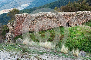 The ruins of Siria Medieval Fortress in Arad County, Romania.