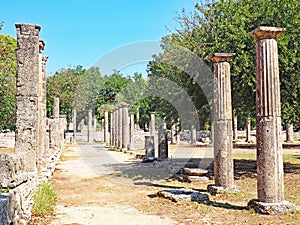 Ruins at the site of ancient Olympia in Greece
