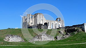 Ruins at the site of the former Maillezais Abbey and Cathedral. Erance, Monastery ruins with arches