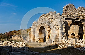 Ruins of Small baths in Tlos, Turkey.