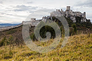 The ruins of Spis Castle in eastern Slovakia