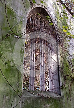 The ruins of St Dunstan in the East Church in the City of London UK. The historic church was bombed and destroyed in WW2.