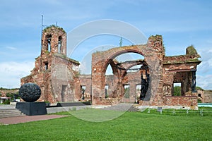The ruins of St. John Cathedral is a memorial in memory of the defenders of the fortress of Oreshek photo