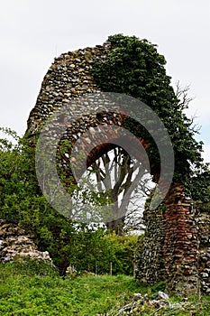 Ruins of St. Saviour`s Church, Surlingham, Norfolk Broads, England, UK