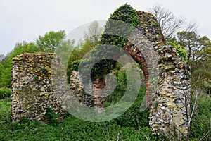 Ruins of St. Saviour`s Church, Surlingham, Norfolk Broads, England, UK