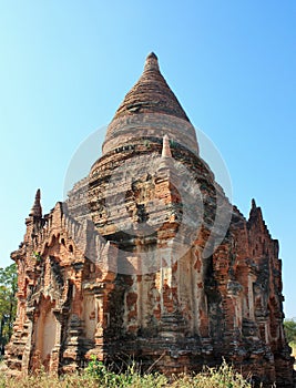 Ruins of stone pagoda at Bagan, Myanmar