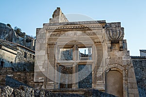 Ruins on street of picturesque village Les Baux-de-Provence