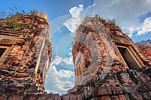 Ruins of Ta Keo temple in Angkor temple complex in Cambodia