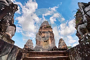 Ruins of Ta Keo temple in Angkor temple complex in Cambodia