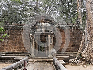 Ruins at Ta Prohm Temple, Siem Reap Province, Angkor`s Temple Complex Site listed as World Heritage by Unesco in 1192, built in