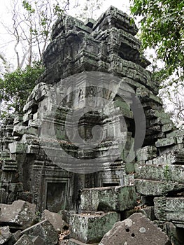 Ruins at Ta Prohm Temple, Siem Reap Province, Angkor\'s Temple Complex Site listed as World Heritage by Unesco , built in