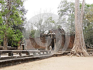 Ruins at Ta Prohm Temple, Siem Reap Province, Angkor\'s Temple Complex Site listed as World Heritage by Unesco, built in