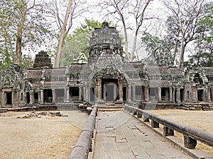 Ruins at Ta Prohm Temple, Siem Reap Province, Angkor\'s Temple Complex Site listed as World Heritage by Unesco, built in