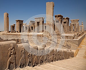Ruins of Tachara Palace or Palace of Darius in Persepolis of Shiraz photo