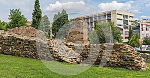 Ruins Telli KapÄ± in the center of city of Thessaloniki, Central Macedonia, Greece