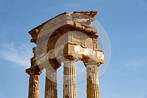 Ruins of Tempio di Castore e Polluce in Valley of the Temples Valle dei Templi near Agrigento