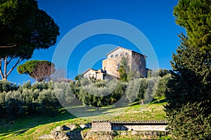 Ruins of the Tempio di Eliogabalo in ancient Rome, Italy photo