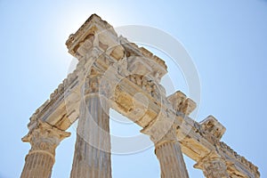 ruins of the Temple of Apollo in the ancient city of Side, Turkey