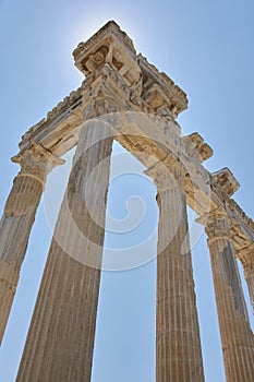 ruins of the Temple of Apollo in the ancient city of Side, Turkey